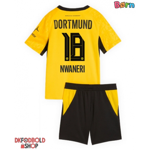 Borussia Dortmund Ethan Nwaneri #18 Hjemmebanesæt Børn 2026-27 Kort ærmer (+ korte bukser)